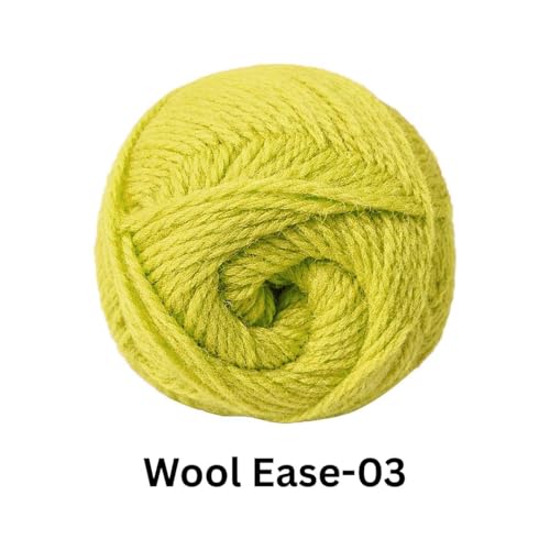 Image of VCR Mellow Yellow Wool Ease Yarn, 100 Grams Hank, 260 Meters Length, 100% Wool Ball for Crochet and Knitting, Suitable for Mufflers, Scarves & cowls Pack of 1