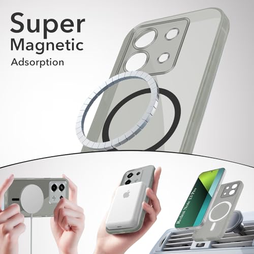 Image of Jkobi Lifetime Anti-Yellow MagSafe Compatible Clear Back Cover Case for Redmi Note 13 Pro (Sleek Hard Crystal | Shockproof and Camera Protection)