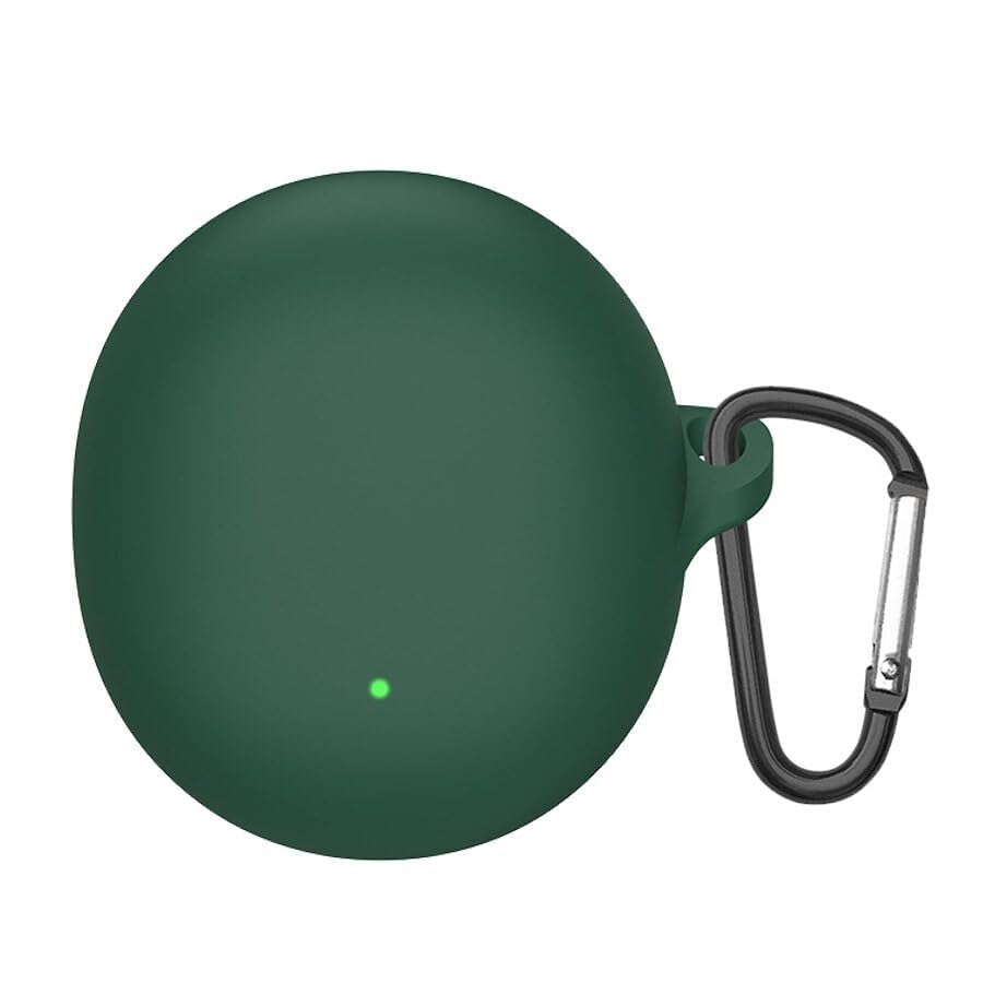 Image of Amazon Basics Case for Oppo Enco Air 3, Silicone Soft TWS Pouch with Hook, 360 Full Shock-Absorbing Protection (Green) (Cover Only)