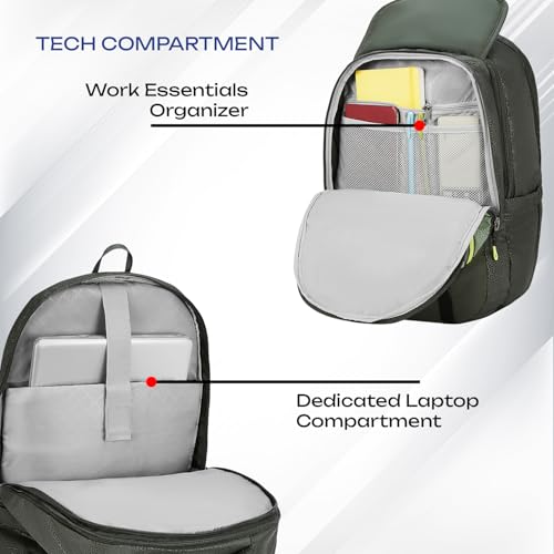 Image of Safari 43L Expandable Laptop Bag with Armor Base, Raincover, 3 Compartments, Compression Straps, Large Size Travel Bag, Ideal For 3-4 Days Staycations, Hiking, Office Bag