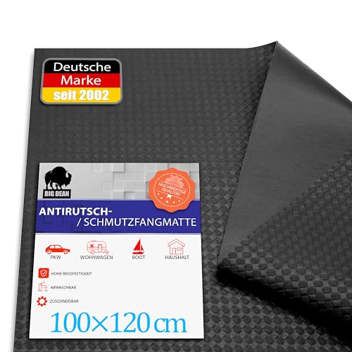 BigDean wasserdichte Antirutschmatte Auto 120x100cm universell zuschneidbar – rutschfeste Kofferraum Schutzmatte