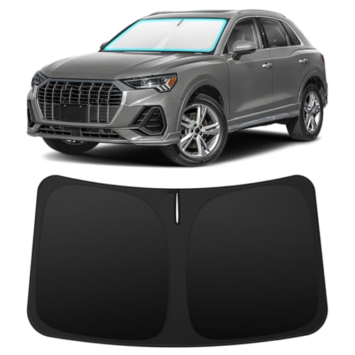 Image of INSAUTO Custom Fit Windshield Sun Shade for Audi Q3 2019-2026 | Foldable Front Window Sunshade Car Accessories, UV & Heat Reflector, Keeps Interior Cool, Includes Storage Bag