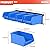 TORACK Wall-Mounted Storage Bins - 8 Plastic Bins & 2 Metal Tracks for Tools Organization in Garage, Craft Room, and Shop(Blue)
