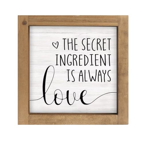 pechpell 6 Inch Kitchen Sign Decor, Rustic Wooden The Secret...