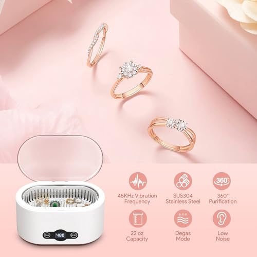 bestyks Ultraschallreinigungsgerät 45000Hz,600ml Brillenreinigungsgerät,Ultraschallreiniger mit...