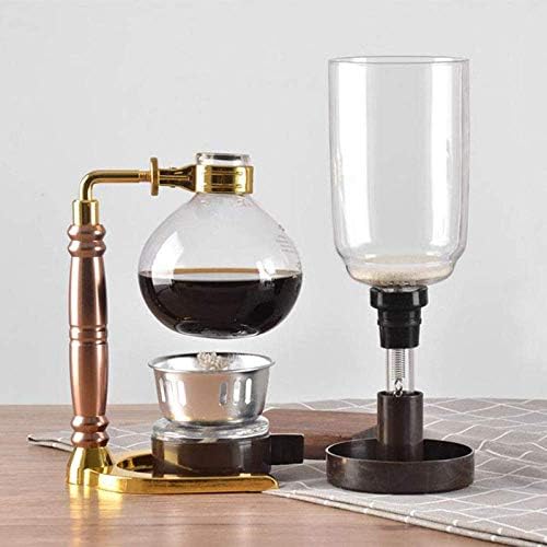 Moka Pot,3 Cups Syphon Pots Coffee Kettle Pot Set Filter Syphon Coffee Maker Tea Siphon Heat Resistant Household Pot,Silver (Gold)