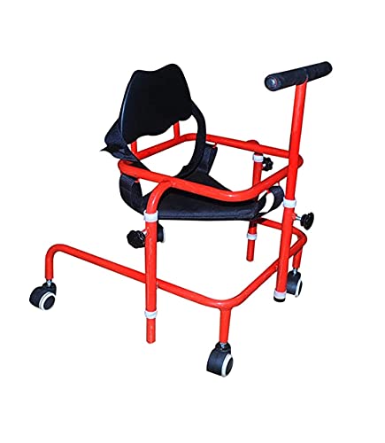 Image of HOSPISAFE CP Walker for Children (2.0 to 3.0 Feet) with Cerebral Palsy - Height Adjustable, Seat, Body Support, ISO & CE Certified (Model HCP05)