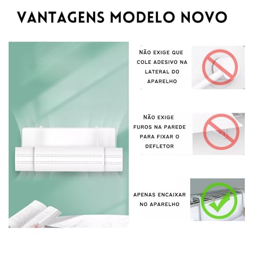 Defletor De Ar Condicionado Split Tamanho Ajustável de 70cm a 110cm com ajuste de ângulo 180 graus