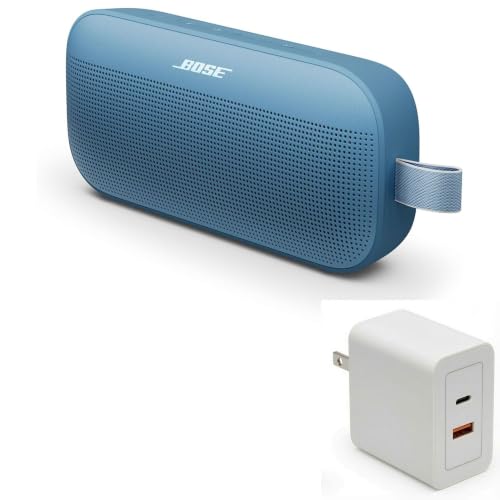Bose SoundLink Flex Bluetooth Speaker (2nd Gen) Bundle with Fast Charger - Portable Outdoor Speaker with Hi-Fi Audio, Waterproof and Dustproof, USB-C, Up to 12 Hours Battery Life, (Blue Dusk) - image 1