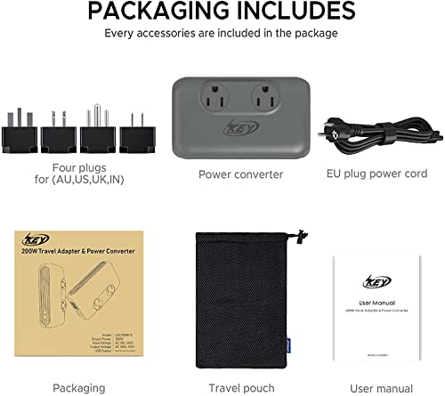 230-Watt Step Down 220V To 110V Voltage Converter & International Travel Adapter/Power Converter With Usb C Port 18W- [Use For Usa Appliance Overseas In Europe, Australia, Uk, Ireland And More] #TOP6