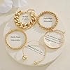 YEEZII Gold Bracelets Stack for Women, 5 Pcs Chunky Adjust Chain Beaded Cuff Bangles Bracelet Pack, Trendy Stackable Women's Gold Bracelets Set #5
