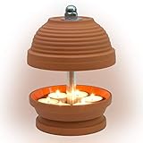 Ahora completo = la campana estriada – en terracota pura. - Disponible en tres tamaños: el tamaño - L - ve bien en cualquier lugar, aprox. 23 cm de alto y 16 cm de ancho, con 6 velas de té. También como juego de tres piezas: en todos nuestros hornos de té un juego de velas de té + mechero. Por razones de seguridad, el portavelas tiene un borde extra alto