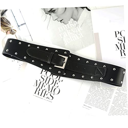 BESPORTBLE Punk Oblique Leather Waist Belt for Women All Match PU Belt with Mushroom Studs Stylish Accessory for Casual and Fashion Outfits3