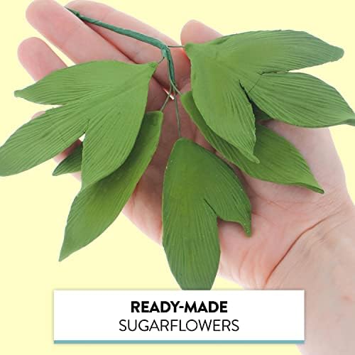 Cake Flowers – Gumpaste Flower for Cakes - Peony Leaf Spray Decoration for Cakes - Handmade - 2 Count – by Global Sugar Art and Chef Alan Tetreault