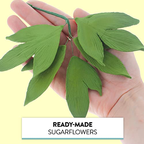 Cake Flowers – Gumpaste Flower for Cakes - Peony Leaf Spray Decoration for Cakes - Handmade - 2 Count – by Global Sugar Art and Chef Alan Tetreault