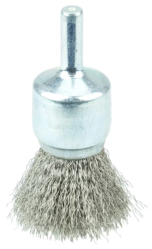 Image of Weiler 10019 3 /4 inch Crimped Wire End Brush, .014 inch Stainless Steel Fill, Made in The USA (Pack of 10)