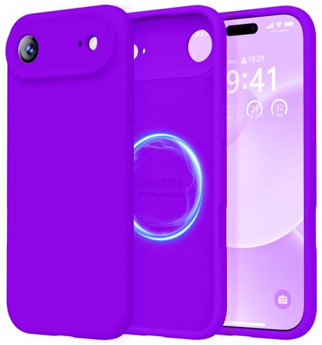 Image of LOVE 3000 Designed for iPhone Air Case, Premium Silicone [Compatible with Magsafe][Soft Anti-Scratch Microfiber Lining] Shockproof Protective Phone Case for Men Women 6.5 inch, Neon Purple