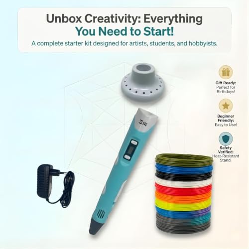 Image of 3D Pen for Kids with USB Cable, 3D Printing Drawing Pen, Includes 3 PLA Filaments 1.75mm 3m Each, DIY Crafting (Random, USB Cable with 3 PLA 3m Each)
