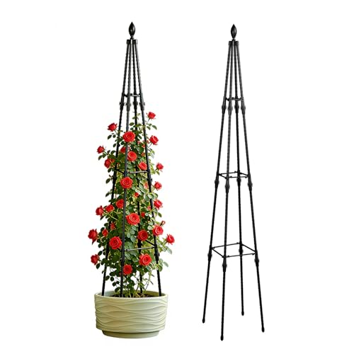 Obelisks for Climbing Plants 1.6m Plant Supports for Outdoor Plants Garden Trellis Metal Garden Obelisk with Adjustable Height 1PC Tower Trellis for Climbing Plants Plant Support