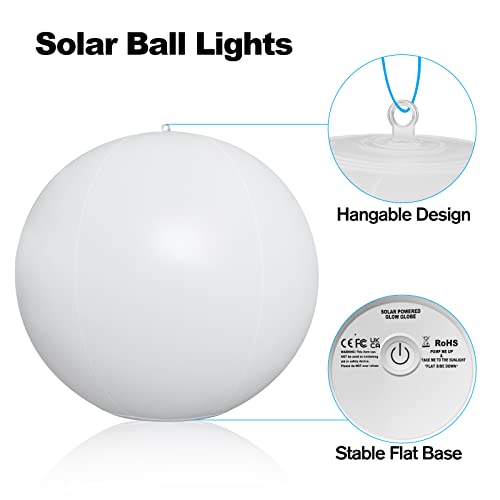 Qoolife Solar Floating Pool Lights Remote Controlled Colorful Inflatable Ball Lights (15" - 2 Pack) #TOP4