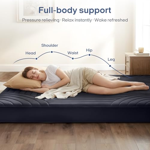 Image of ZonLi Japanese Floor Mattress Futon Mattress Full Size, Thicken Roll Up Tatami Mat Washable Cover, Portable & Foldable Floor Bed Mattress for Sleeping, Dormitory, Adult
