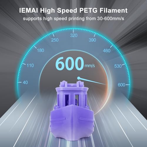 Image of IEMAI Translucent PETG Filament 1.75mm 1kg, Dual Color Gradient Purple to White 3D Printer Filament Up to 600mm /s Rapid Printing for Lampshades Artwork & Home Decor
