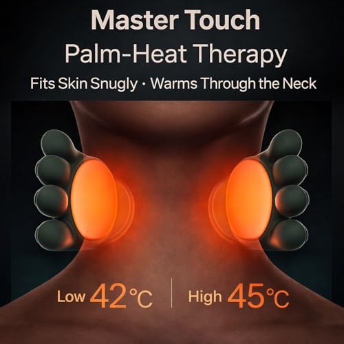 Image of Bionic Heated Massager | Wireless Portable Shiatsu Neck, Back, Arms & Legs Massager | 4D Deep Tissue Kneading | Simulated Human Hand Design for Pain Relief & Muscle Relaxation