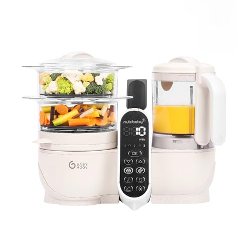 Image of Babymoov Duo Meal Station 6-in-1: Multi-Speed Baby Food Maker, Steamer & Puree Blender, Baby Food Processor that Warms & Defrosts, Bottle Sterilizer (Nutritionist Approved), Mineral Beige