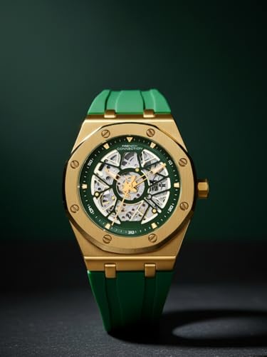 Image of French Connection Green Skeleton Dial | Automatic Watch for Men's | FCA28GR