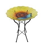 Briarwood Lane Butterfly and Sunflower Glass Bird Bath
