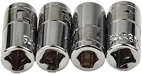 ARMYJY Screwdriver Bit Adapter,4 Piece 1/4" Square Drive to 1/4" Hex Socket Bits Converter Screwdriver Bit Adapter Tool,Square Ratchet Socket Adapter