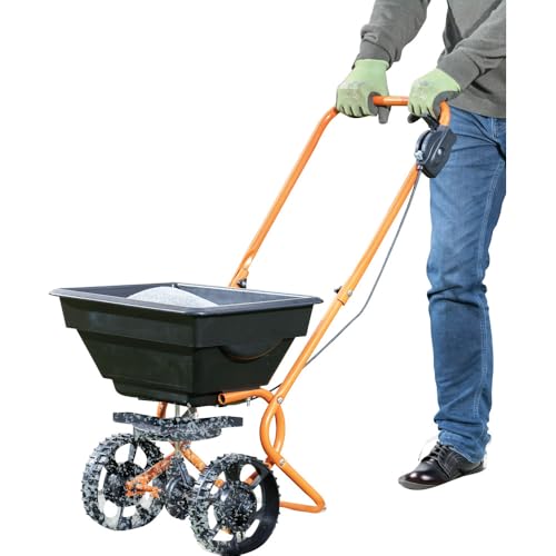 PROFI-PARTNER Streuwagen, Saatwagen, Rasensamenstreuer und Dügerwagen | Gleichmäßiges Streuen & Säen von Salz, Dünger & Rasensamen | 10-stufige Dosierung | 3 Jahre Garantie