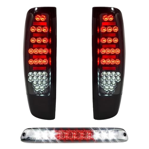 Suiwtaa All-in-One LED Tail Light + 3rd Third Brake Cargo Lamp for Chevy Colorado(2004-2012) GMC Canyon(2004-2012).Upgraded Version Rear Taillight and High Mount Stop Light Assembly