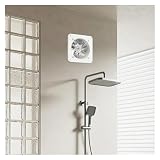 Ventilatore di scarico in ferro da 6 pollici, ventilatore ventilazione parete bianco - alta velocità 2600 giri/min, motore in rame, for cucina, bagno e garage,Ultra silenzioso