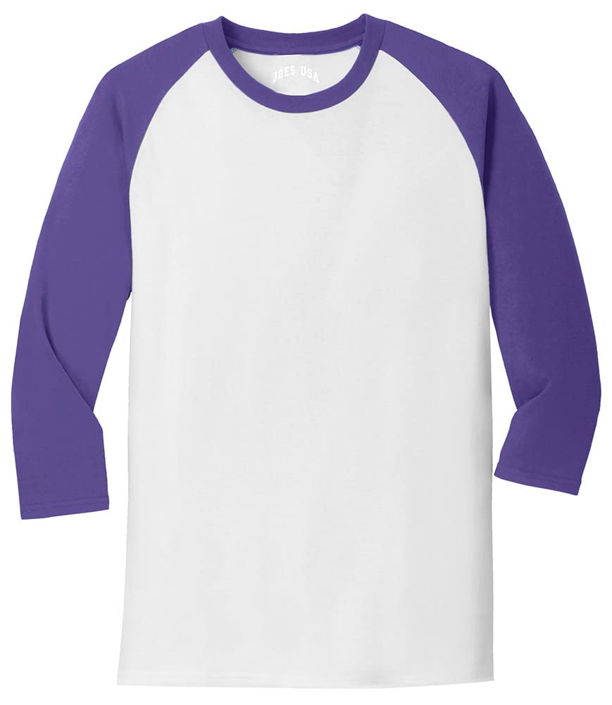 Joe's USA Magliette da baseball in cotone/poly3/4 maniche nelle taglie S-4XL