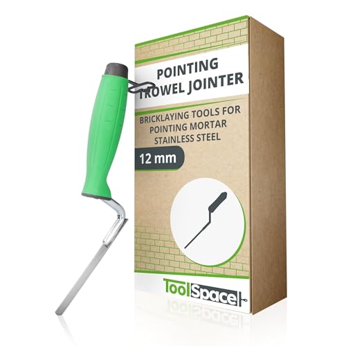 ToolSpace | Jointing trowel 12 mm - Stainless steel trowel for joints and mortar, Ergonomic handle, For renovation and masonry work, For construction, renovation, repairs