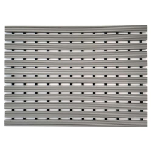 Nicoman Outdoor Slatted Mat Drainage Matt Duckboard Door Mat Garden Entrance Shed Garage Pool Non Slip Dirt Scraping Easy Clean – (Grey, 61 x 43 cm)