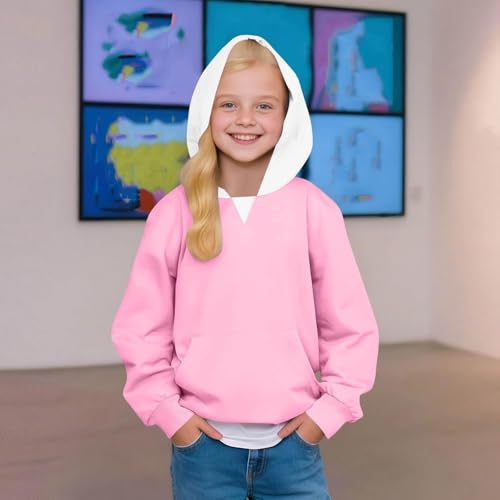 Girls Hoodie Sweatshirt, Cute Clothes for Girl Long Sleeve Pullover Stylish Hoodies Soft Wear with Pocket 20253