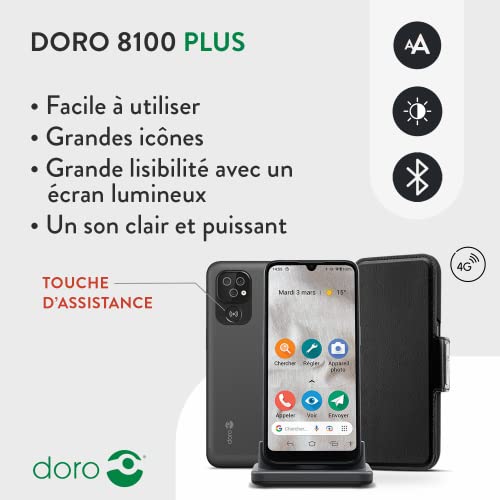 Doro 8100 Plus 4G smartphone senior débloqué avec triple caméra GPS - 2