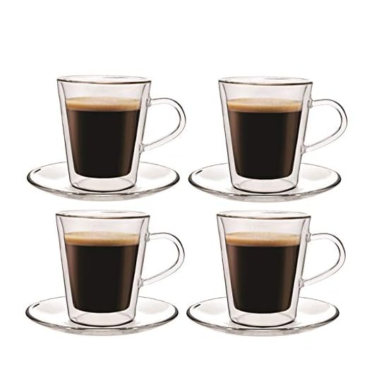 Maxxo Vasos de Doble Pared Lungo 4X 220 ml Copas de Vidrio Térmico Resistente al Calor y Frío Tazas con Efecto Flotante para Té y Café