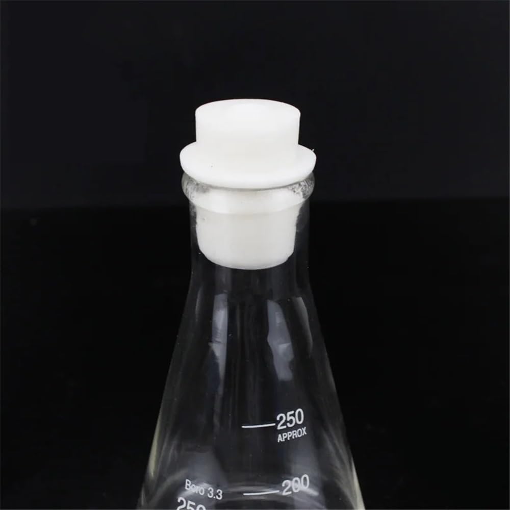 Cristalería de Laboratorio Matraz Erlenmeyer de 2000 ml y matraz triangular cónico de cuello de vidrio de borosilicato 3.3 de 2 l. Equipo de laboratorio.(With Silicone Plug)