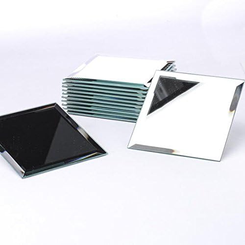 Factory Direct Craft Package of 12 Beveled Edge Square Mirrors Each 5" Square for Embellishing, Crafting and Creating