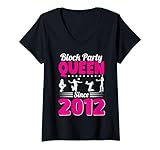 Photo Gallery donna block party queen since 2012 volleyball 12th birthday maglietta con collo a v Photo Gallery donna block party queen since 2012 volleyball 12th birthday maglietta con collo a v