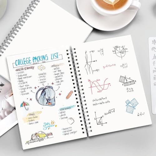Image of Spiral Notebook A4 Size, Multi-Color Plain Unruled, 200 Pages, Pack of 4, Writing Notebook for School and College