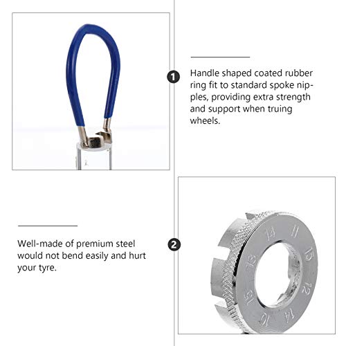 Garneck Kit de chave de raio de bicicleta com alça de borracha, kit de ferramentas de raio de alavan
