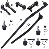 Detroit Axle - Front 10pc Suspension Kit for Ford E-250 Econoline E-350 Club Wagon Super Duty [For Vehicles with Single Rear Wheels], 4 Ball Joints 2 Adjustment Sleeves 4 Tie Rods Replacement