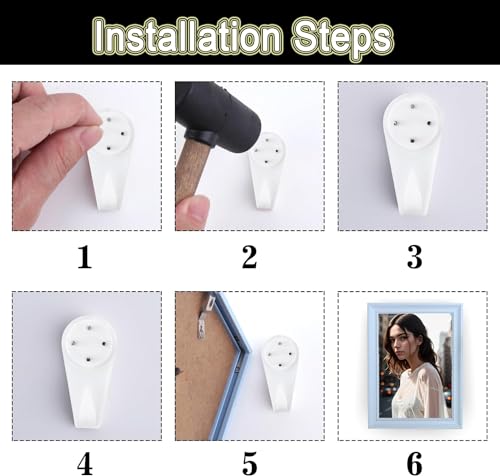Image of 50pcs Concrete Wall Hooks: No Drill, No Damage, Picture Hanging Hooks for Walls, Stucco, Cement, Hard Walls