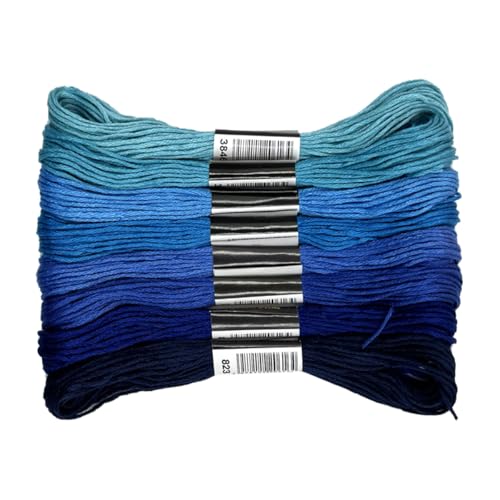Image of 1 Pieces Cross StitchEmbroidery Floss,100% Eco-Cotton Cotton Premium Skeins, Ideal for Arts & Crafts (Blue Series 67979)