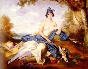Peinture à l'huile d'une femme élégante assise, reproduction signée Adam Pirsch, format grand 36x48