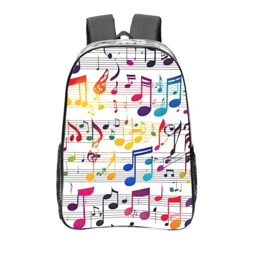 Grand sac à dos léger pour étudiant avec notes de musique transparentes